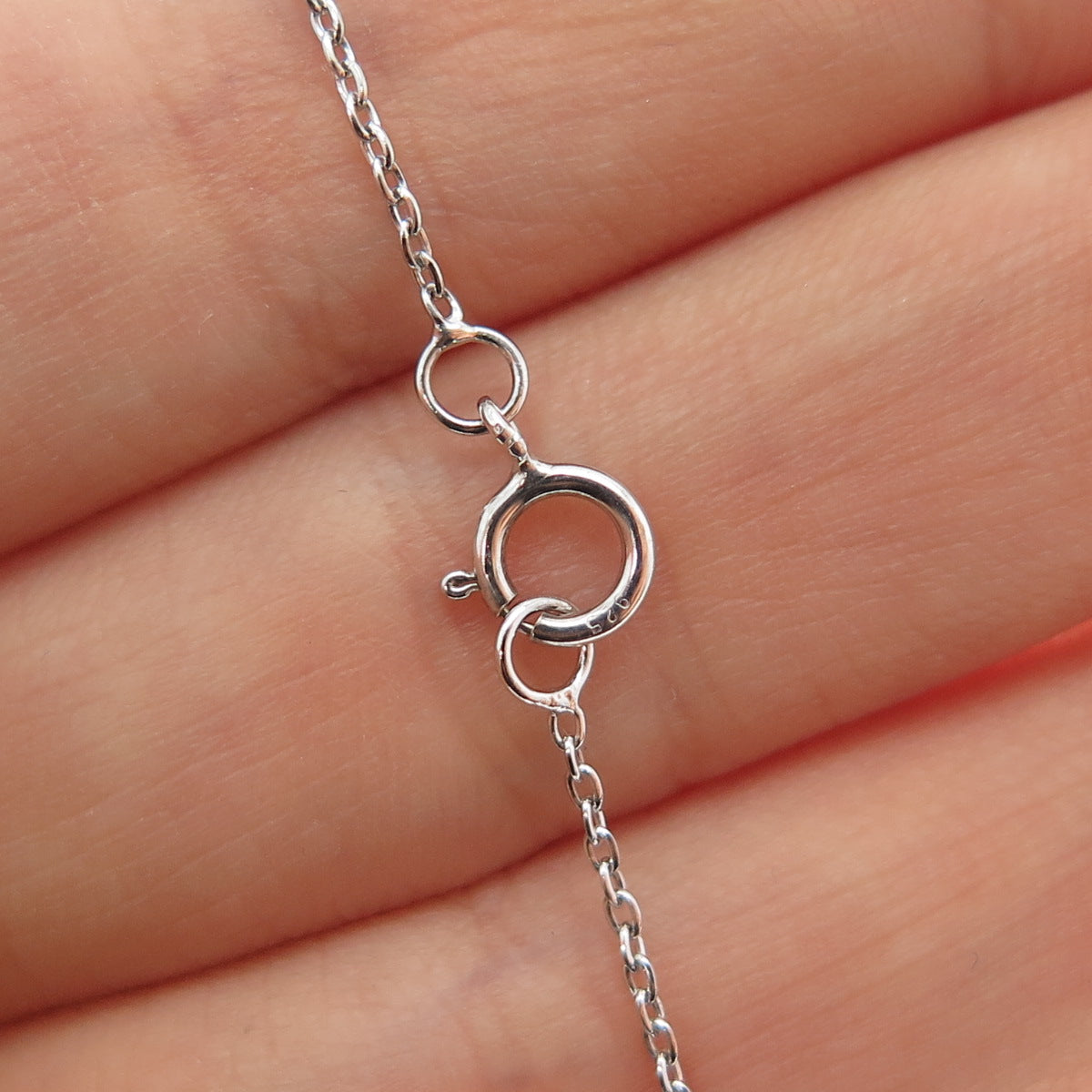 FELICIA DESIGN Sterling Silver Black & White C Z Bird Cable Chain Necklace 18"