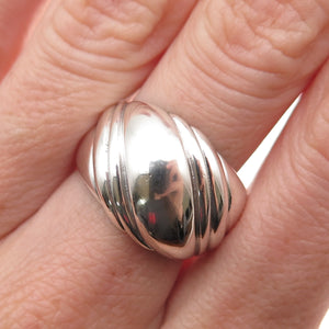 Kabana 925 Sterling Silver Vintage Modernist Oxidized Ring Size 8.25