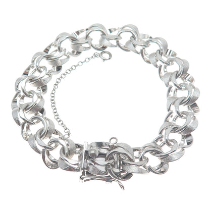 AMERICAN 925 Sterling Silver Antique Art Deco Bismark Link Bracelet 7.25"