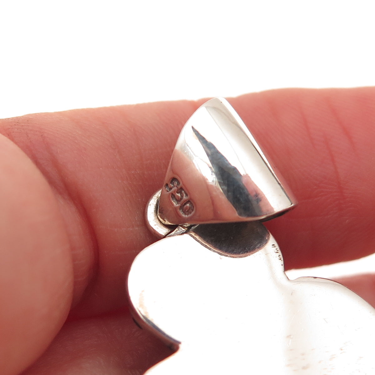 950 Silver Vintage Filigree Cluster Heart Oxidized Pendant