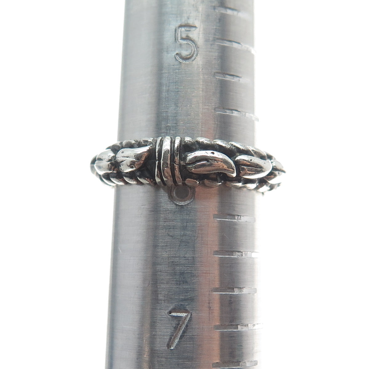 925 Sterling Silver Vintage Modernist Band Ring Size 6