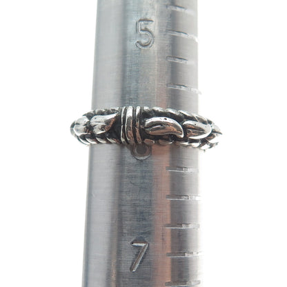 925 Sterling Silver Vintage Modernist Band Ring Size 6