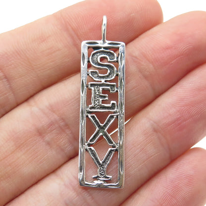 925 Sterling Silver Vintage "SEXY" Modernist Pendant