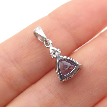 JH YOUNG 925 Sterling Silver Blue & White C Z Mini Charm Pendant