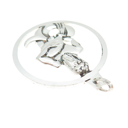 KREMENTZ 925 Sterling Silver Vintage Germany Aquarius Zodiac Sign Pendant