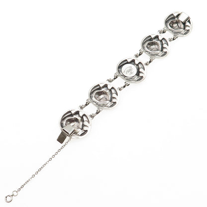 Norseland by CORO 925 Sterling Silver Antique Art Deco Rose Flower Bracelet 7.5"