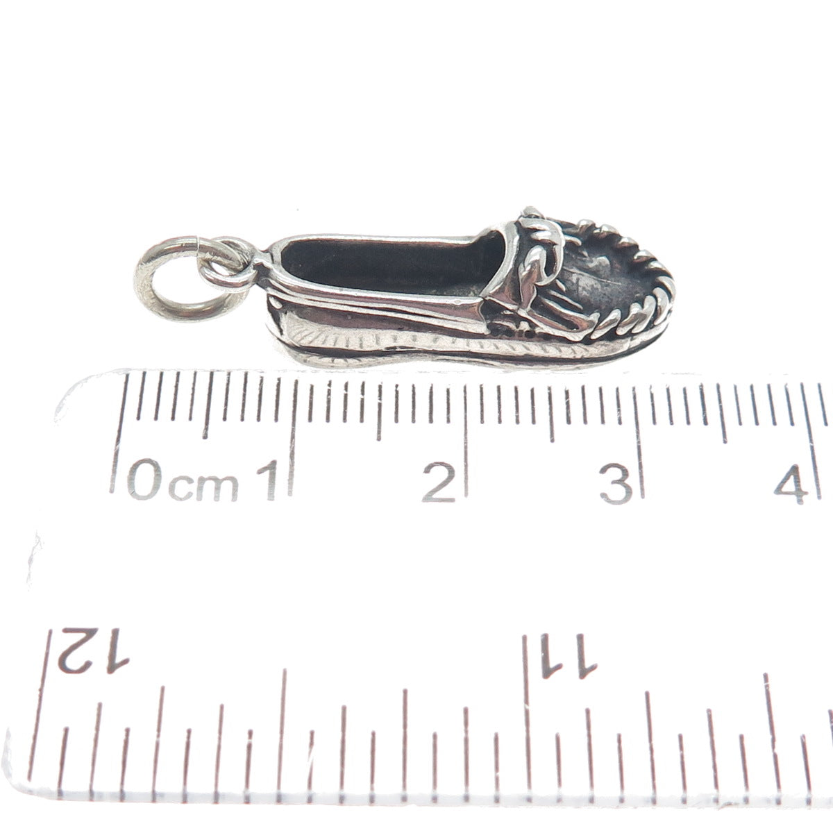 SUNWEST 925 Sterling Silver Vintage Ladies Shoe Oxidized Charm Pendant