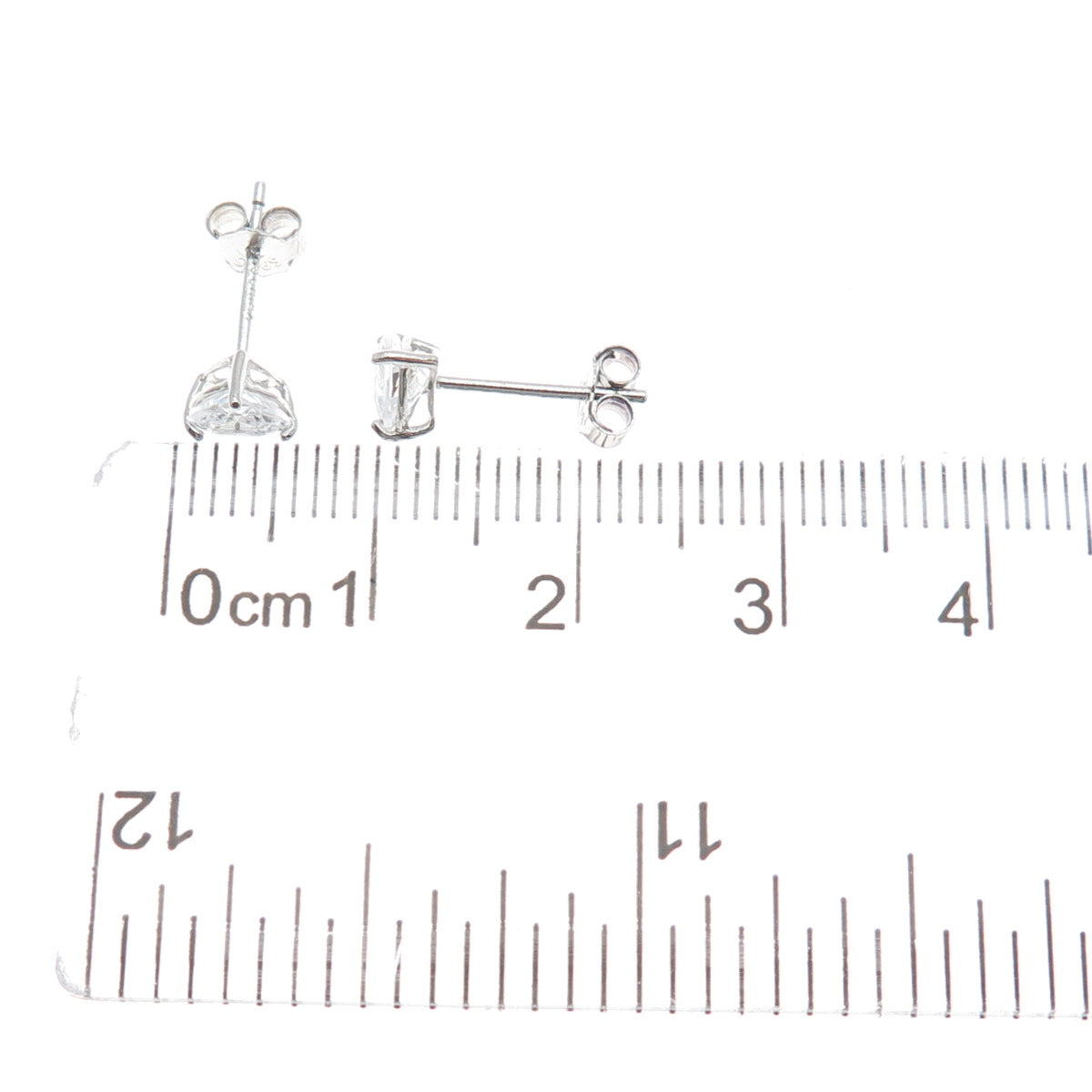 925 Sterling Silver Heart-Cut C Z Stud Earrings