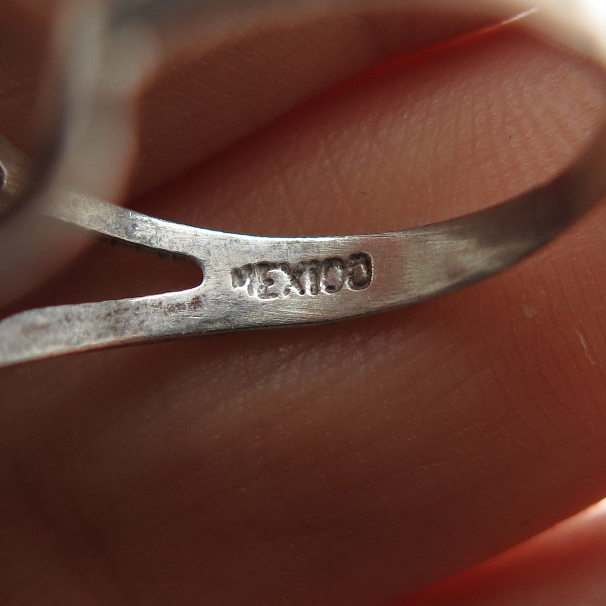 925 Sterling Silver Vintage Mexico Modernist Flower Ring Size 8.25