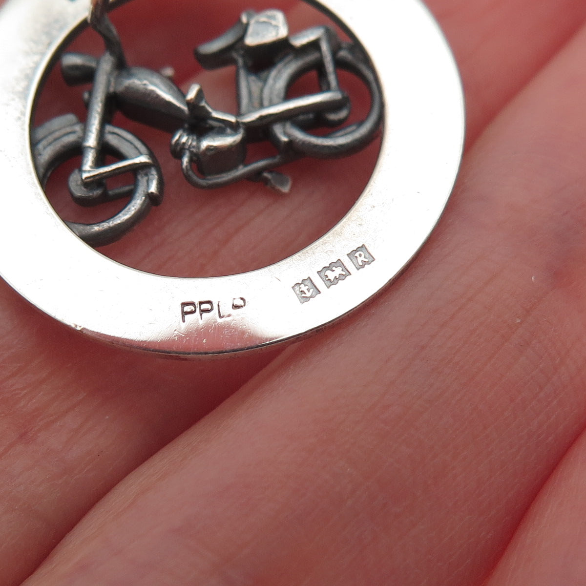 Payton Pepper & Sons 925 Sterling Silver Vintage 1966 Birmingham Bicycle Pendant