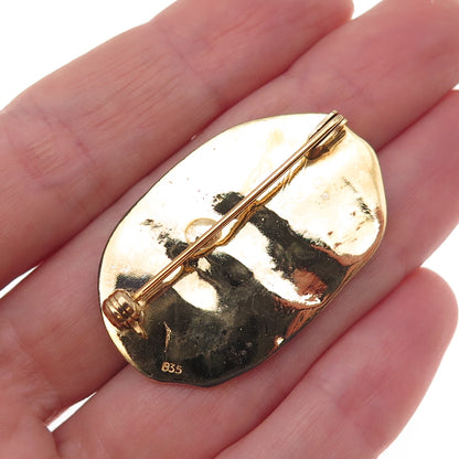 835 Silver Gold Plated Vintage Ancient-Style Storyteller Pin Brooch
