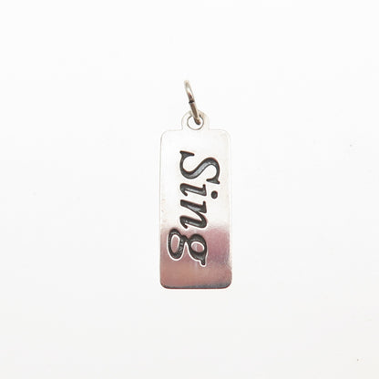Carolyn Pollack 925 Sterling Silver Vintage Sing Tag Mini Charm Pendant