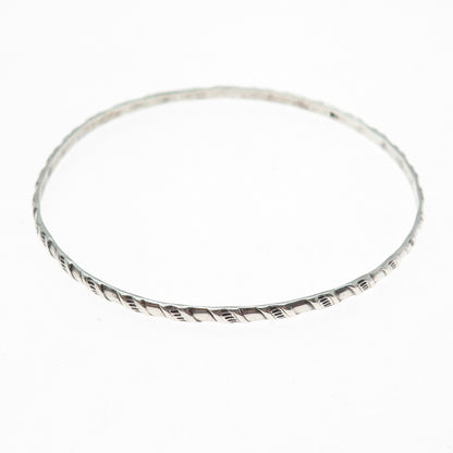 925 Sterling Silver Vintage Twisted Bangle Bracelet 8"