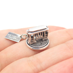 BELL TRADING 925 Sterling Silver Vintage SF Cable Car Mini 3D Charm Pendant