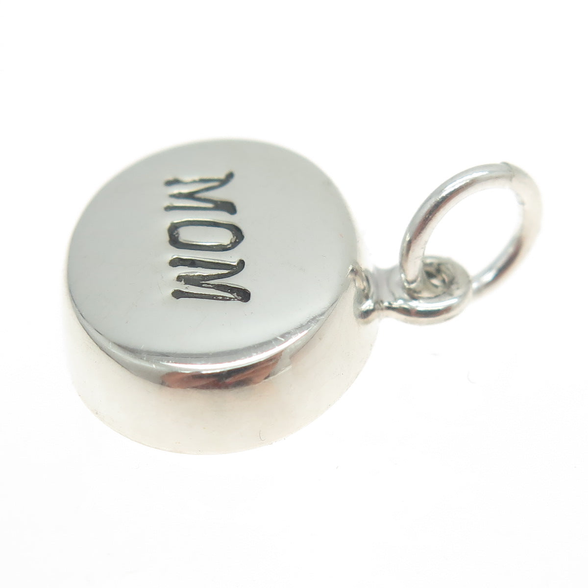 925 Sterling Silver Vintage "Mom" Tag Pendant