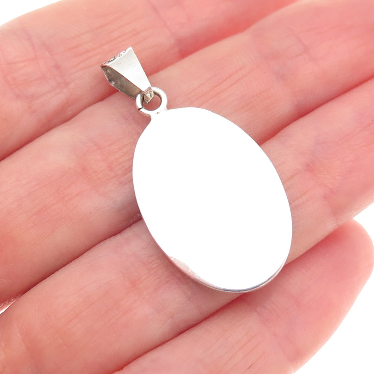 925 Sterling Silver Vintage Mexico Real Turquoise Inlay Cannabis Charm Pendant