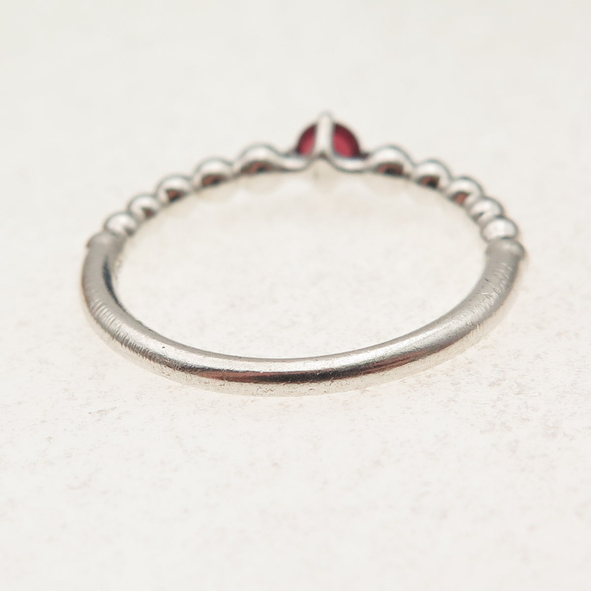 Pandora 925 Sterling Silver Real Red Garnet January Birthstone Ring Size 8