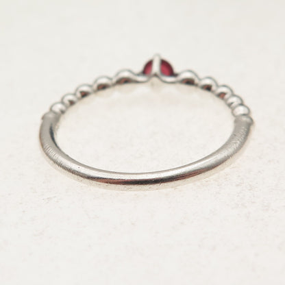 Pandora 925 Sterling Silver Real Red Garnet January Birthstone Ring Size 8