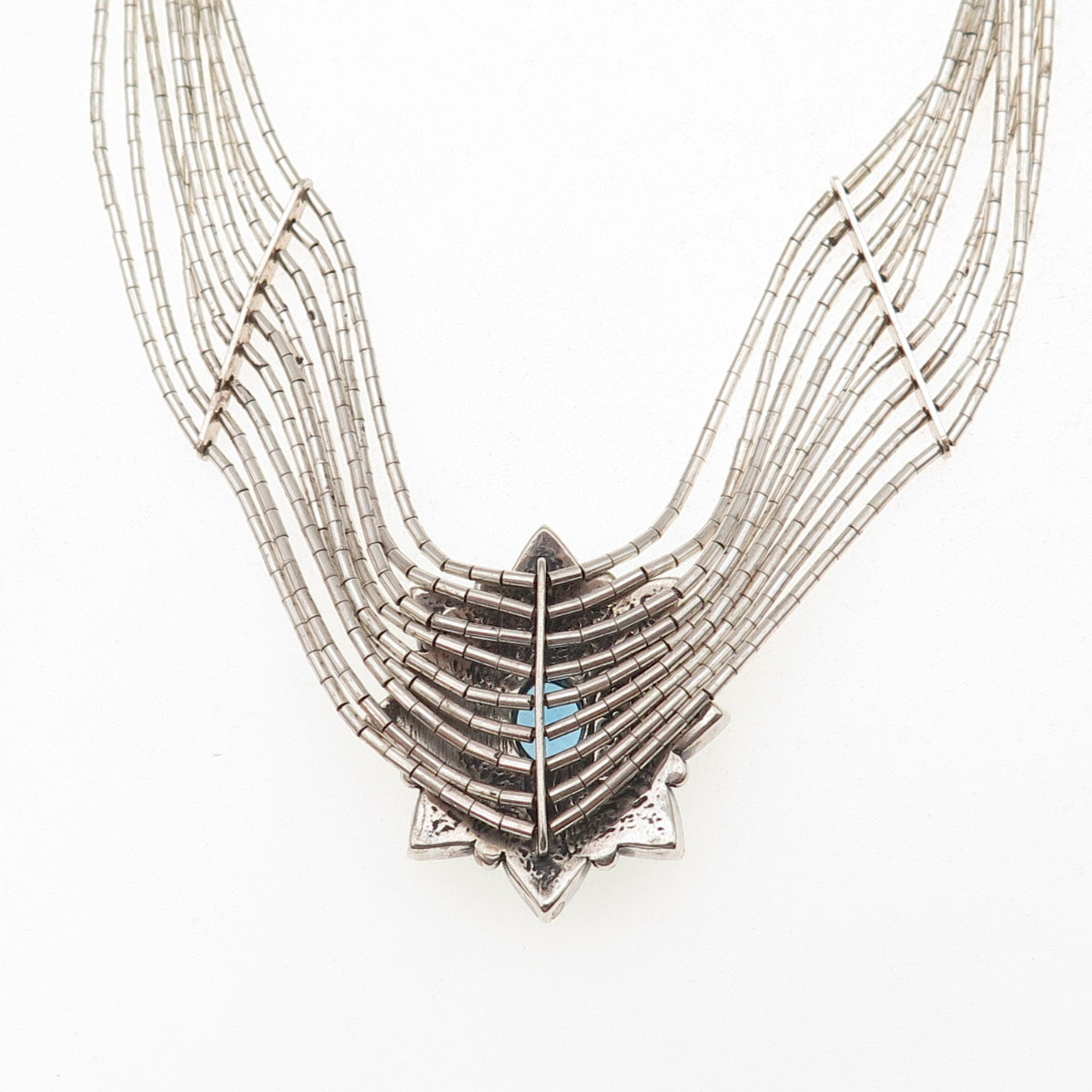 Carolyn Pollack Old Pawn 925 Sterling Vintage Turquoise & Topaz Necklace 16-18"