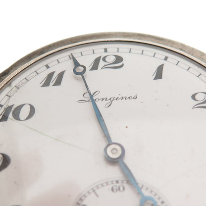 Longines 800 Silver Antique 1900s Grands Prix Pocket Watch (missing crown)