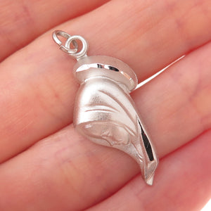 925 Sterling Silver Vintage St. Mary Religious Charm Pendant