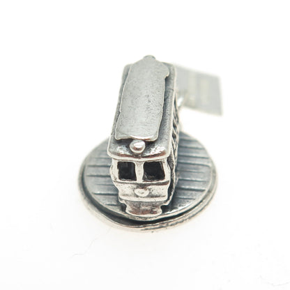 BELL TRADING 925 Sterling Silver Vintage SF Cable Car Minimalist Charm Pendant