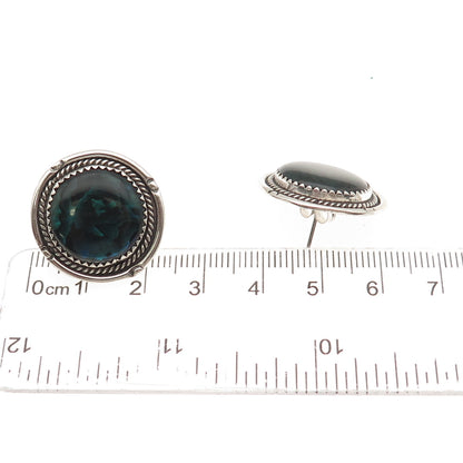 Benjamin James Navajo Old Pawn Sterling Silver Vintage Abalone Shell Earrings