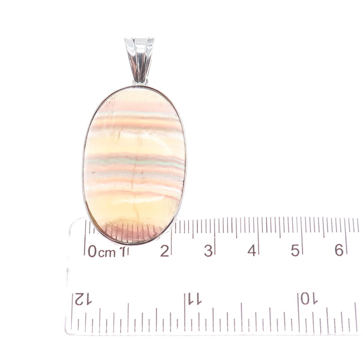 925 Sterling Silver Vintage Real Cabochon Agate Pendant