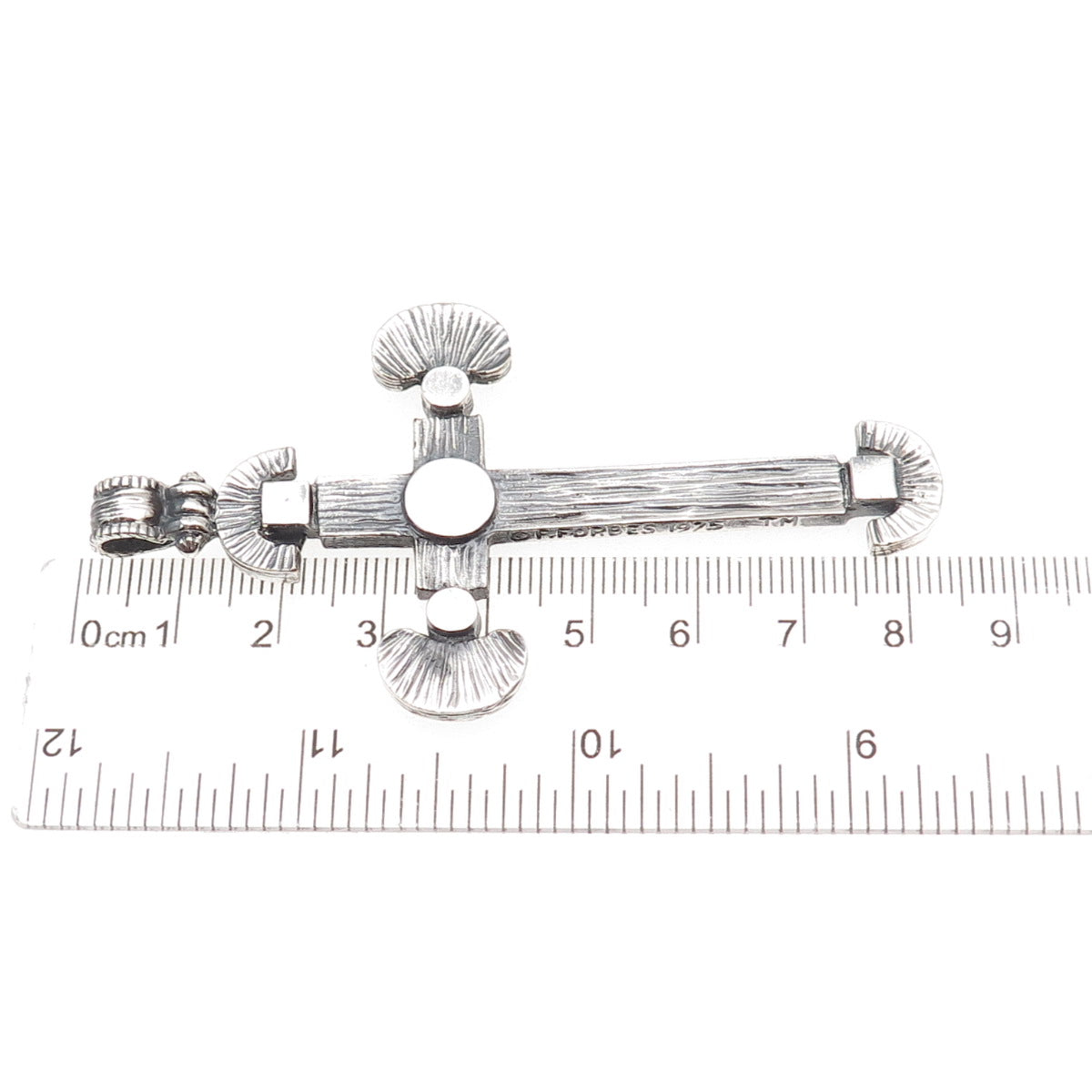 925 Sterling Silver Vintage Cross Large Oxidized Pendant