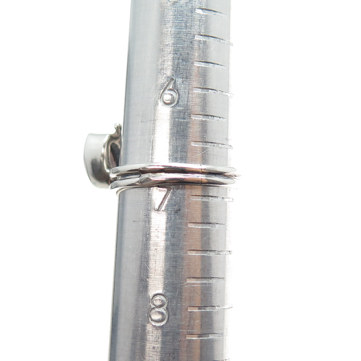 925 Sterling Silver Vintage Real Amethyst Modernist Ring Size 7