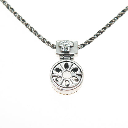 ANATOLI 925 Sterling Silver 18K Gold Real Green Amethyst Chain Necklace 18"