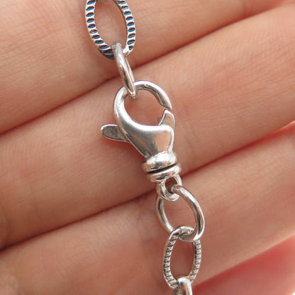 925 Sterling Silver Vintage Real Baroque Pearl & Smoky Quartz Necklace 16"