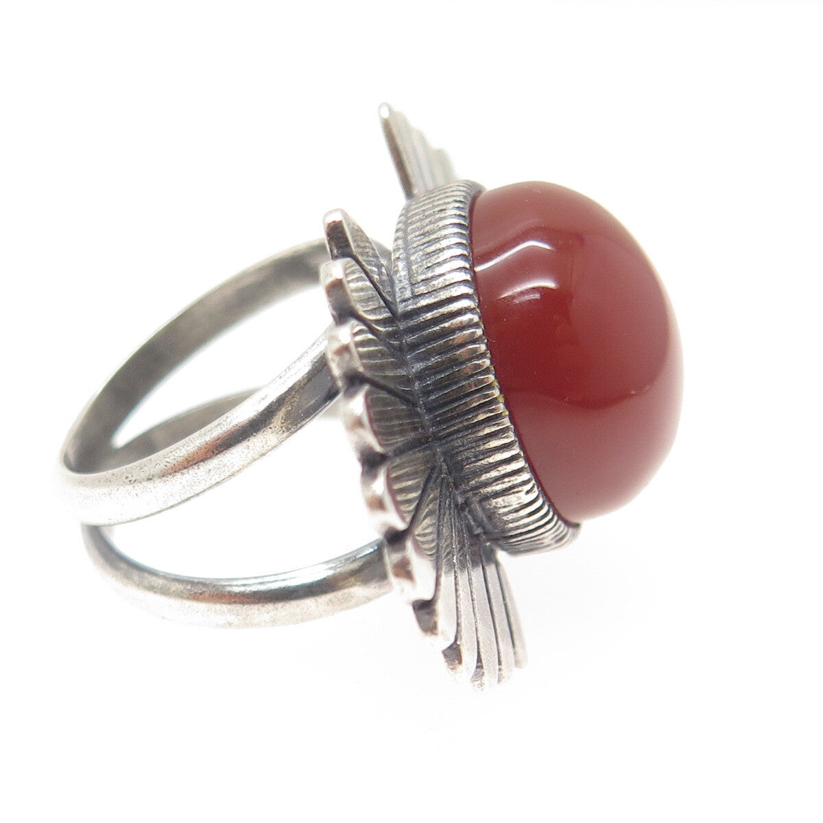 JAY KING DESERT ROSE 925 Sterling Silver Vintage Real Carnelian Ring Size 5.25