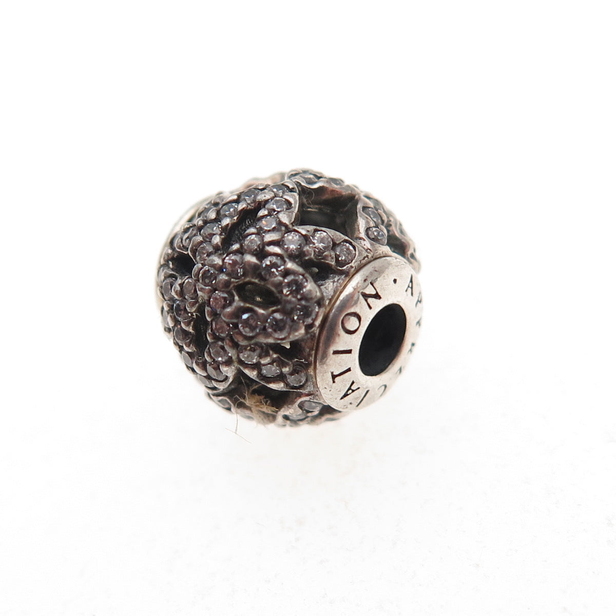 Pandora 925 Sterling Silver C Z Essence Appreciation Slide Bead Charm