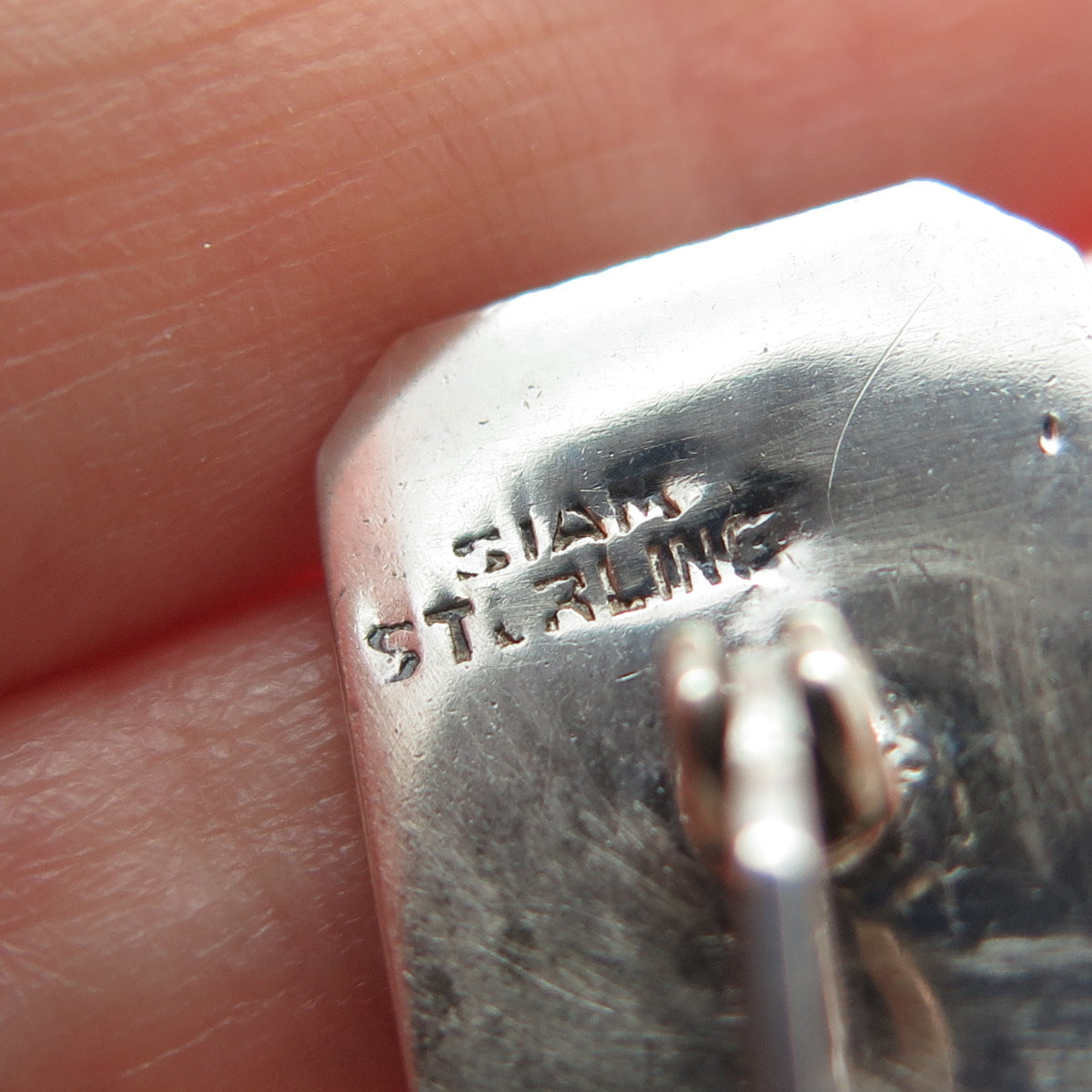 925 Sterling Silver Antique Siam Niello Hindu Goddess Cufflinks