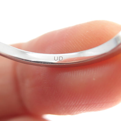 925 Sterling Silver Real Round-Cut Black Diamond Ring Size 9.25