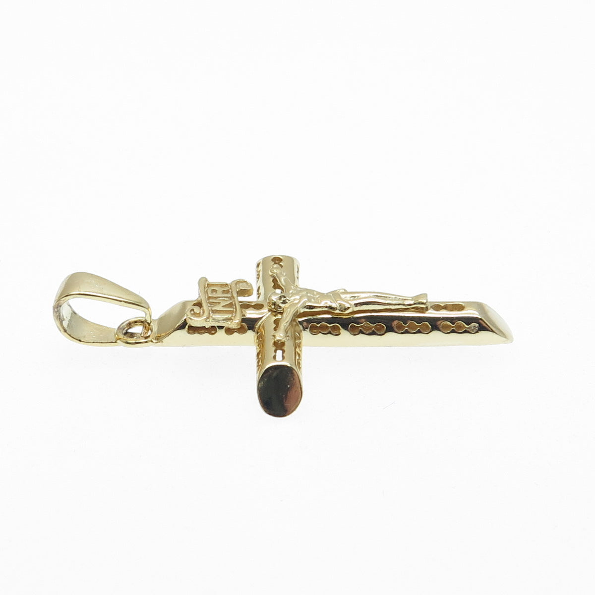 925 Sterling Silver Gold Plated Crucifix Cross Religious Pendant