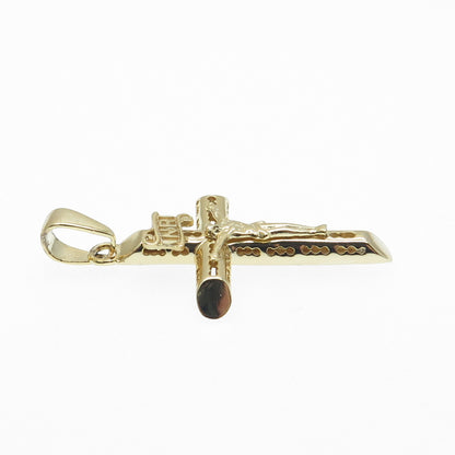 925 Sterling Silver Gold Plated Crucifix Cross Religious Pendant