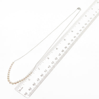 925 Sterling Silver Vintage Real Pearl Curb Chain Necklace 18"