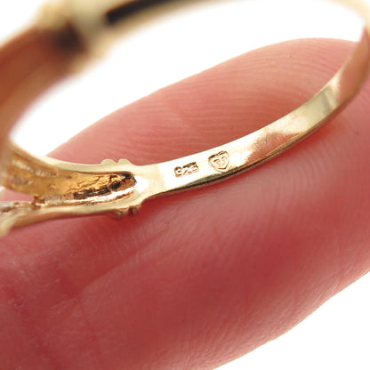 925 Sterling Silver Gold Plated Round-Cut C Z Ring Size 6.75