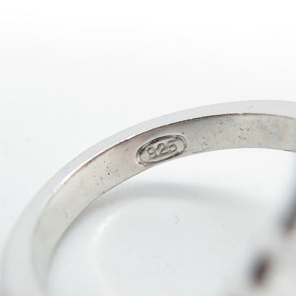 925 Sterling Silver Purple & White C Z Ring Size 7