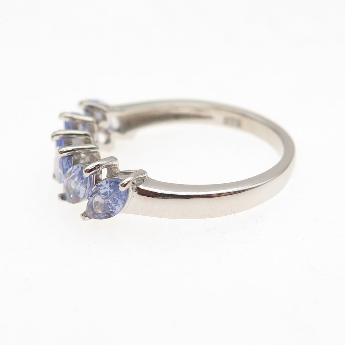 Chuck Clemency 925 Sterling Silver Real Marquise-Cut Tanzanite Ring Size 7
