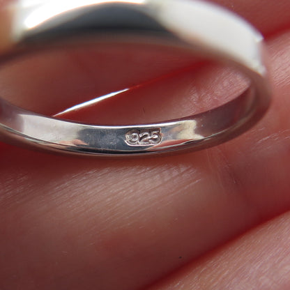 925 Sterling Silver Real Round-Cut Blue Topaz Ring Size 4.75