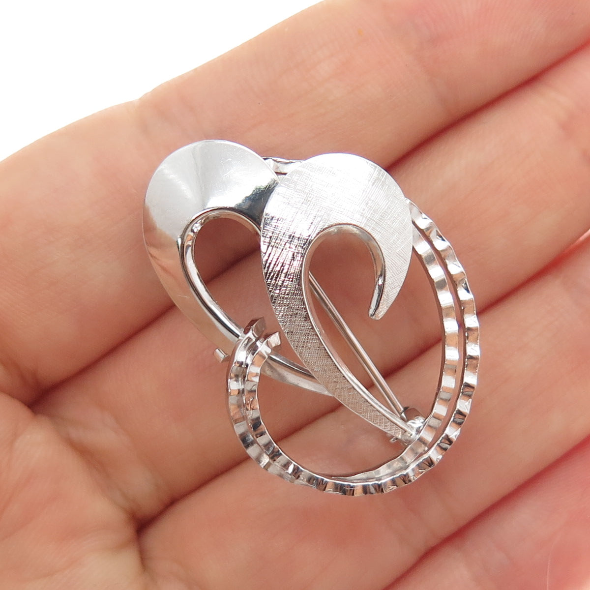 CURTIS CURTMAN 925 Sterling Silver Vintage Modernist Pin Brooch