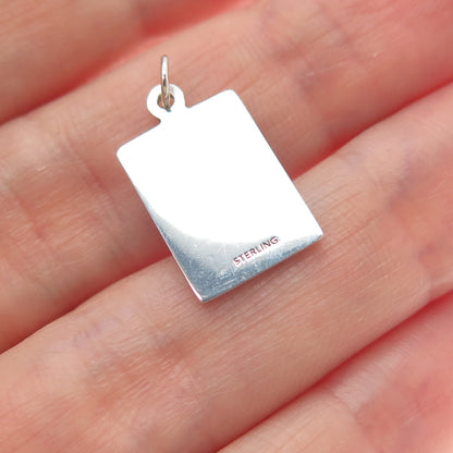 925 Sterling Red Enamel I Don't Think It's A Big Deal Minimalist Charm Pendant