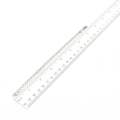 925 Sterling Silver Vintage Italy Curb Link Bracelet 7.5"