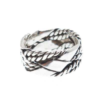 DOMINIQUE DINOUART 925 Sterling Vintage Mexico Crisscross Band Ring Size 6.25