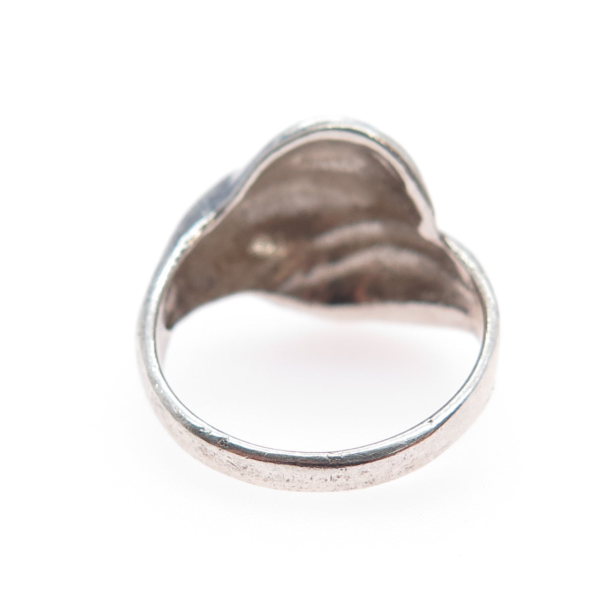 925 Sterling Silver Vintage Modernist Oxidized Ring Size 6.75