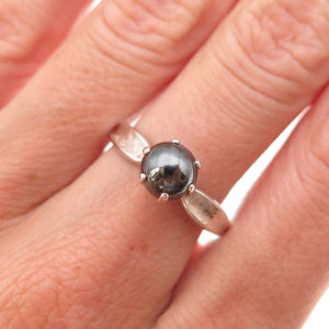 Bell Trading Post 925 Sterling Silver Vintage Real Hematite Oxidized Ring Size 8