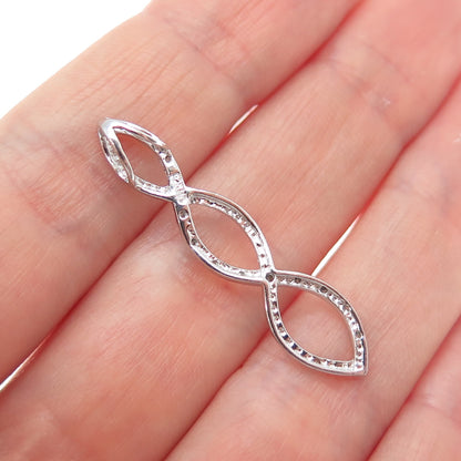 CHARLES WINSTON 925 Sterling Silver Real Diamond Infinity Slide Pendant